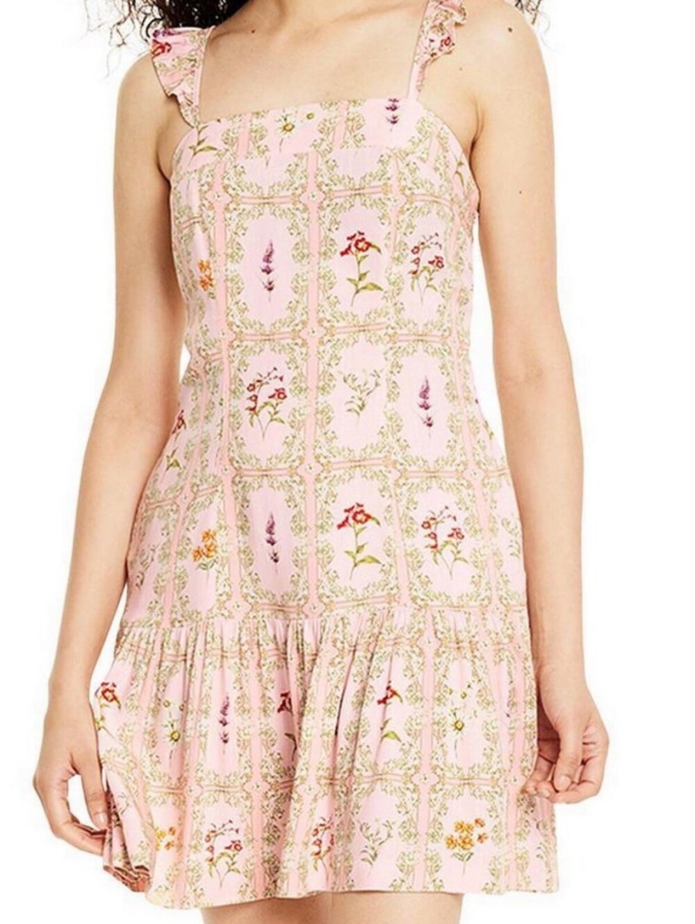 Aguabendita Cottagecore Floral Pink Sleeveless Dress | Xxs